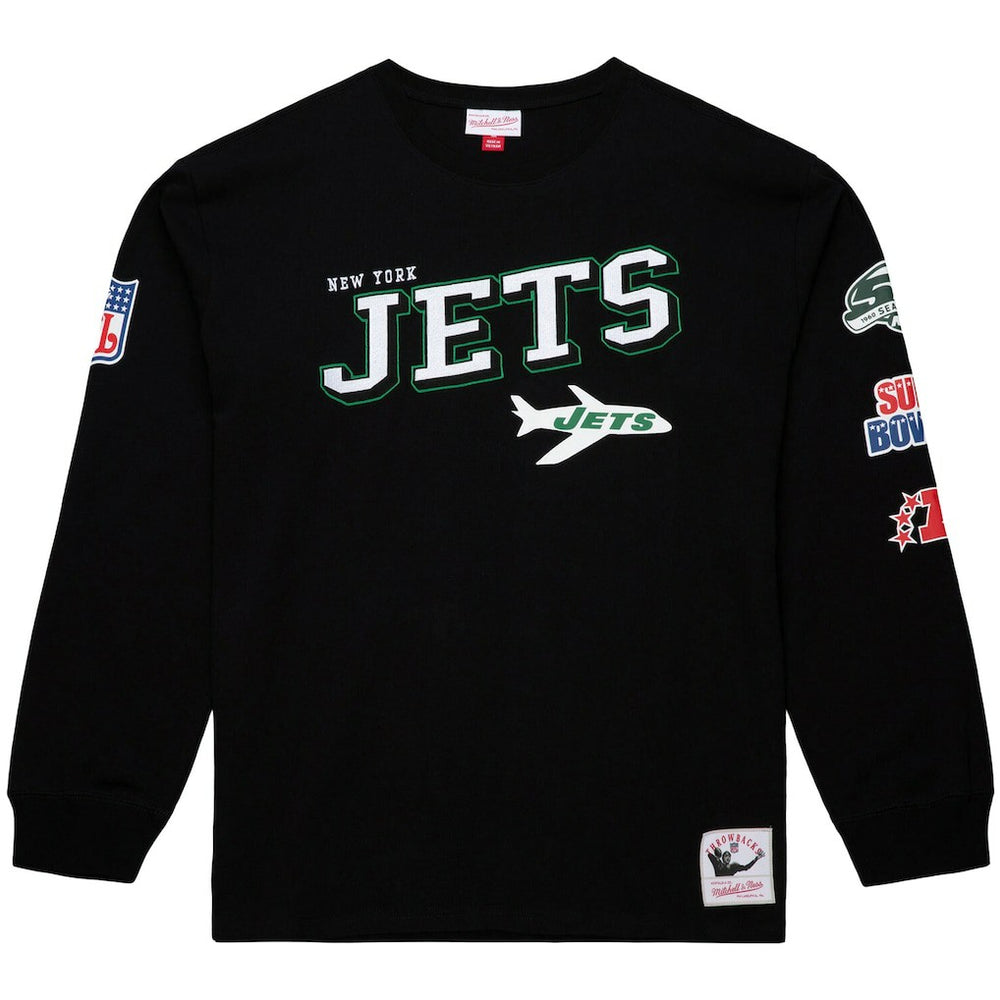 New York Jets Training Camp Vintage Logos Long Sleeve T-Shirt - Black T-shirts