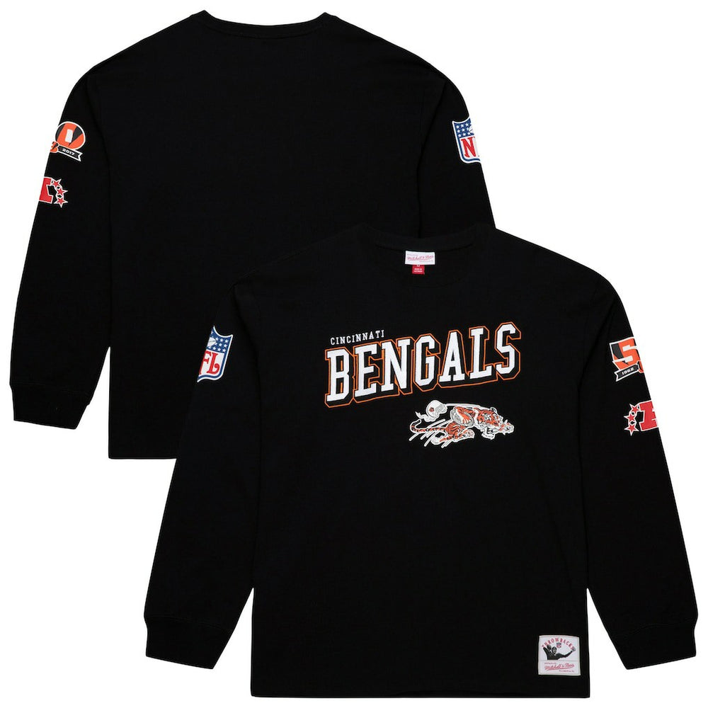Cincinnati Bengals Training Camp Vintage Logos Long Sleeve T-Shirt - Black T-shirts