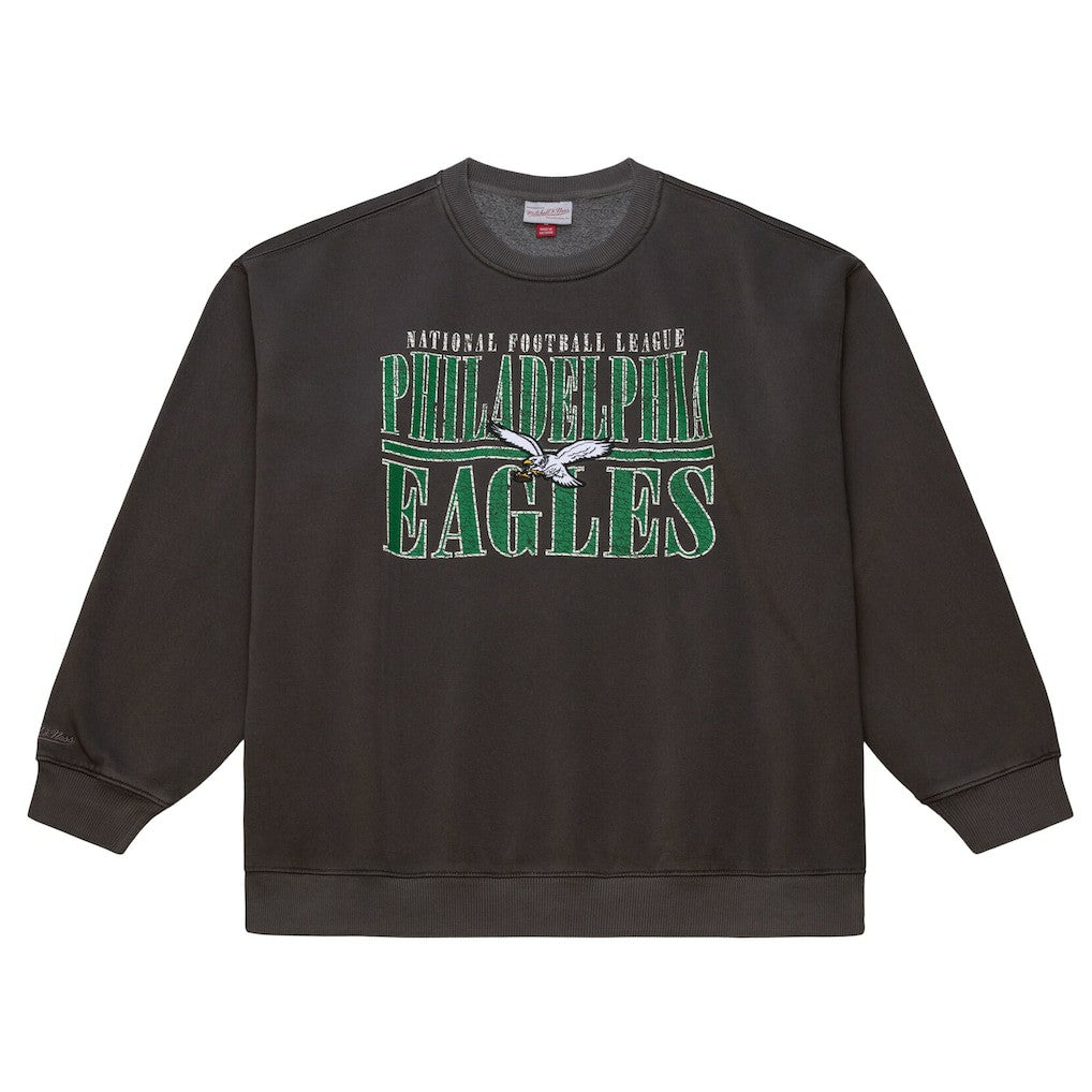 Philadelphia Eagles Downtown Crew Vintage Logo Sweatshirt - Black Sweatshirts