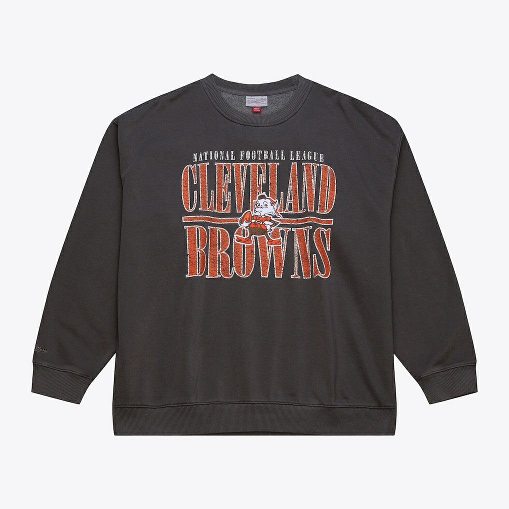 Cleveland Browns Downtown Crew Vintage Logo Sweatshirt - Black Sweatshirts