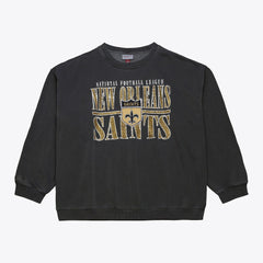 New Orleans Saints Downtown Crew Vintage Logo Sweatshirt - Black Sweatshirts