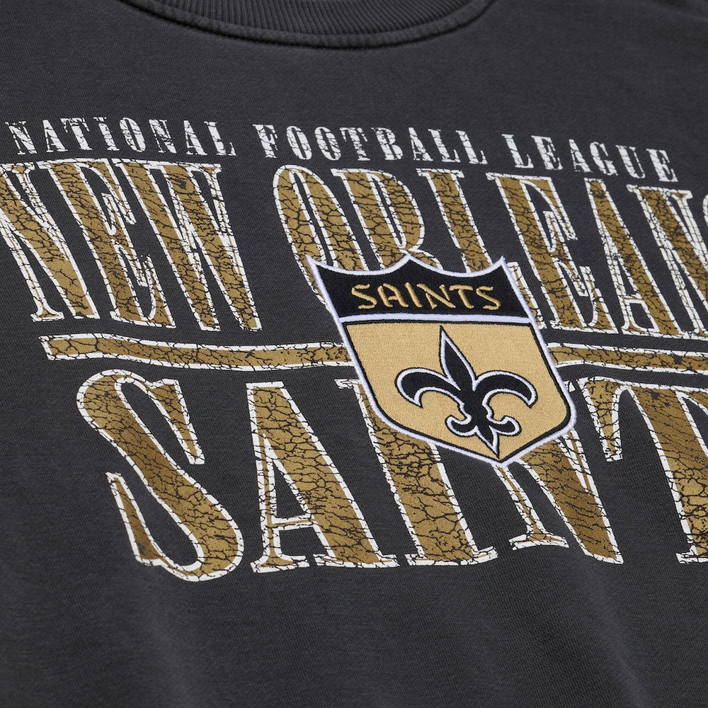 New Orleans Saints Downtown Crew Vintage Logo Sweatshirt - Black Sweatshirts