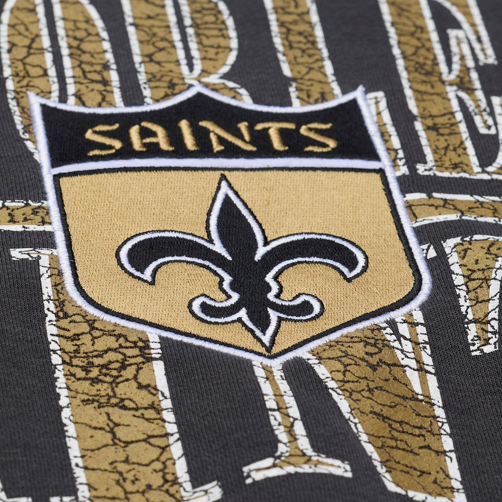 New Orleans Saints Downtown Crew Vintage Logo Sweatshirt - Black Sweatshirts