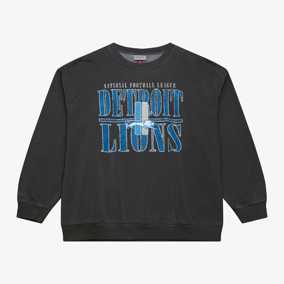Detroit Lions Downtown Crew Vintage Logo Sweatshirt - Black Sweatshirts