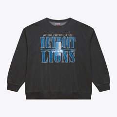Detroit Lions Downtown Crew Vintage Logo Sweatshirt - Black Sweatshirts