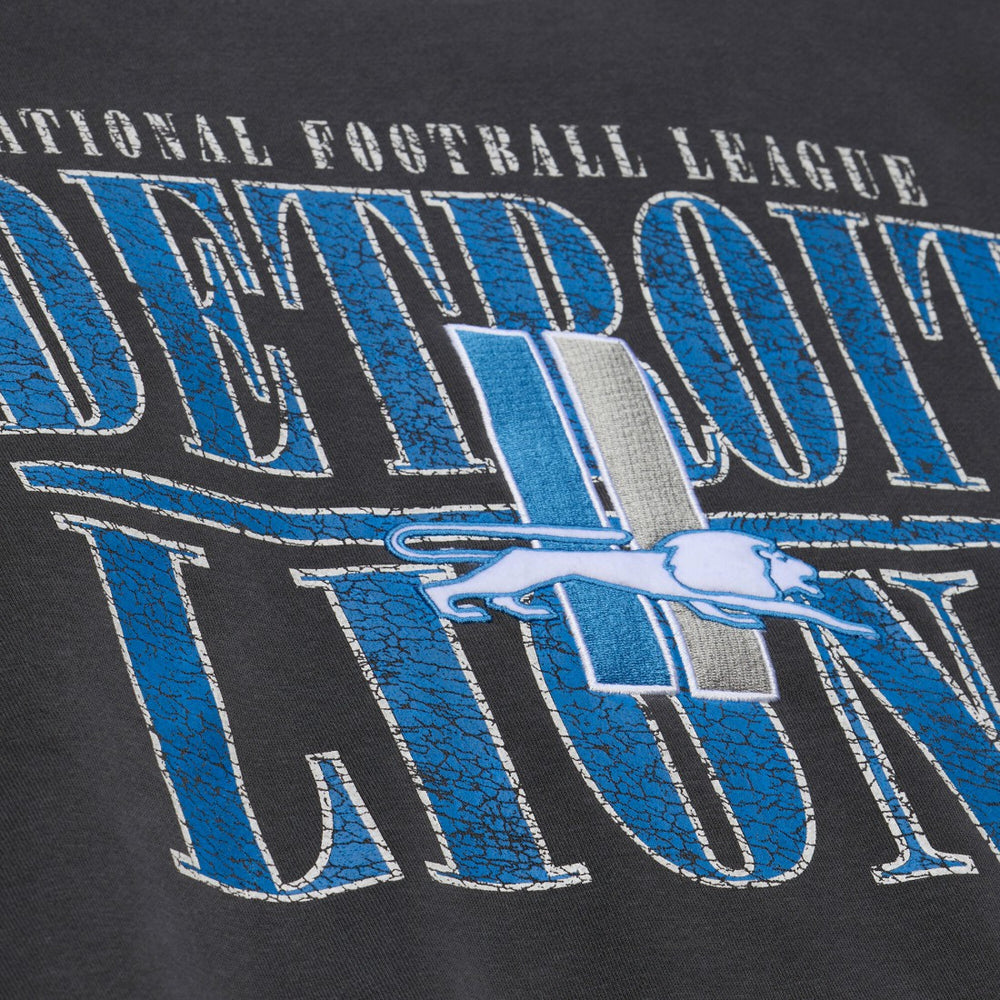 Detroit Lions Downtown Crew Vintage Logo Sweatshirt - Black Sweatshirts