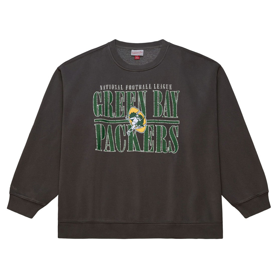 Green Bay Packers Downtown Crew Vintage Logo Sweatshirt - Black Sweatshirts