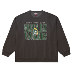 Green Bay Packers Downtown Crew Vintage Logo Sweatshirt - Black Sweatshirts