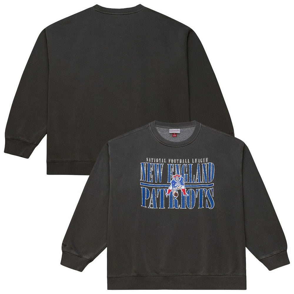 New England Patriots Downtown Crew Vintage Logo Sweatshirt - Black Sweatshirts