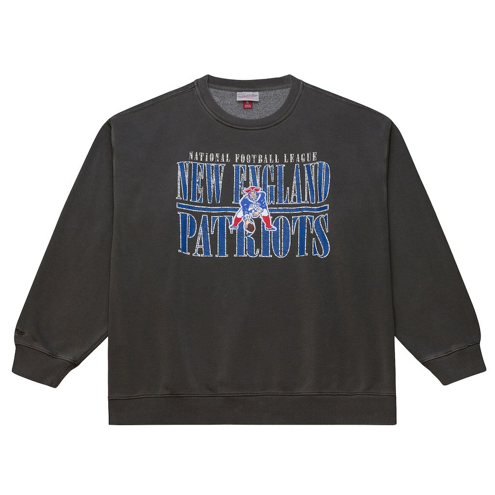 New England Patriots Downtown Crew Vintage Logo Sweatshirt - Black Sweatshirts