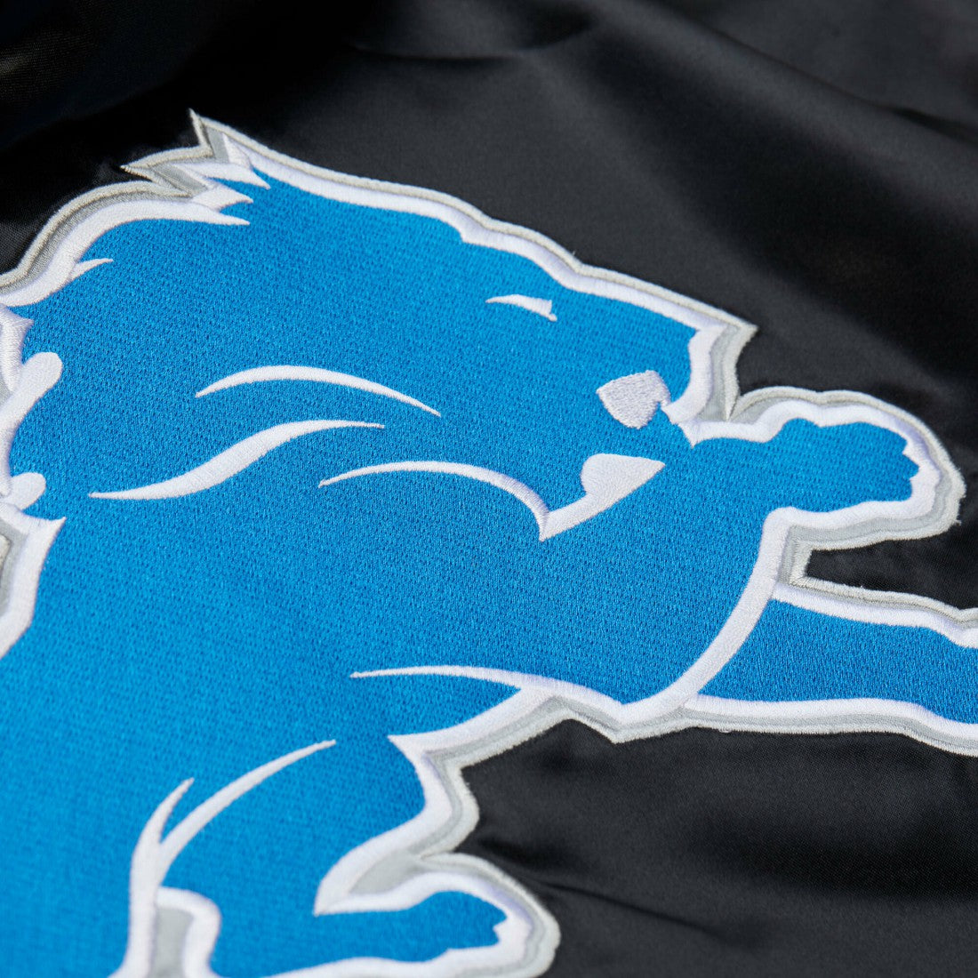 Detroit Lions Downtown Satin Full-Snap Hooded Jacket - Black Jackets