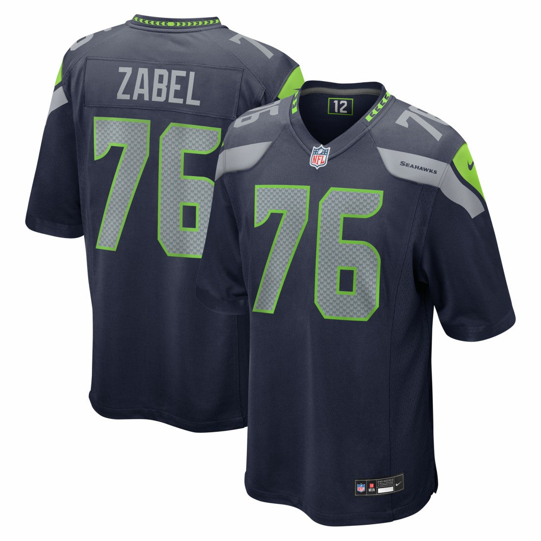 Grey Zabel Seattle Seahawks 2025 NFL Draft First Round Pick Game Jersey - College Navy Jerseys