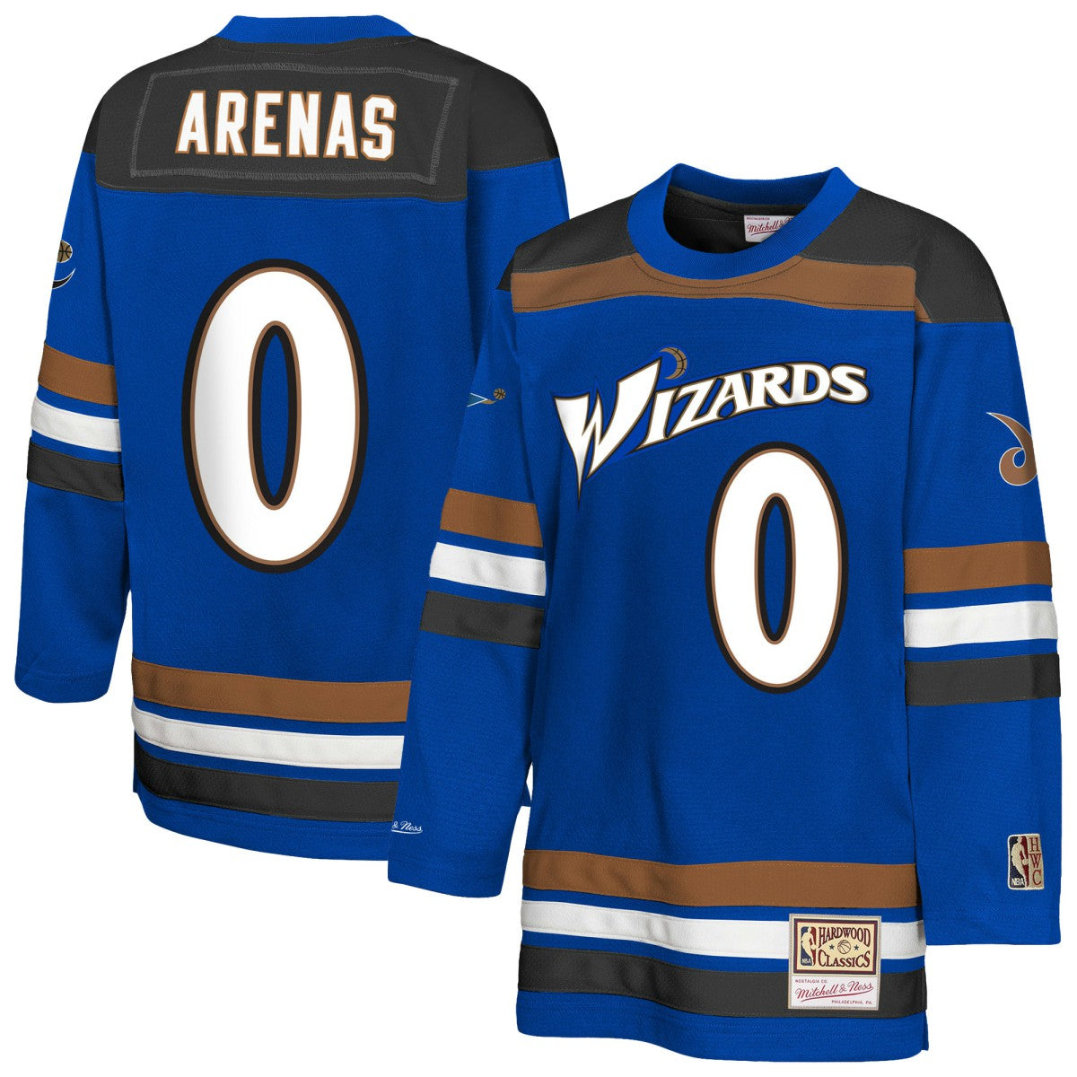 Gilbert Arenas Washington Wizards Youth Maxxed Out 2.0 Fashion Hockey Jersey Blue - Mitchell & Ness