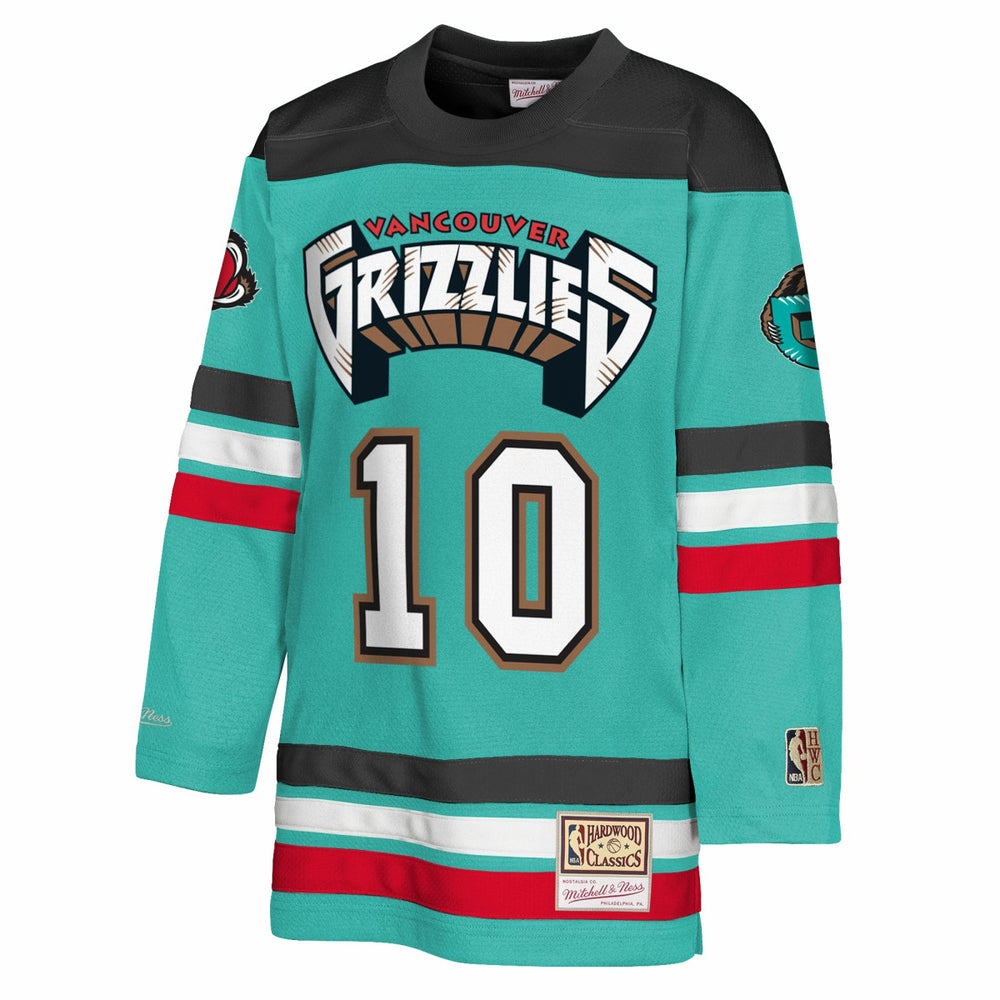 Mike Bibby Memphis Grizzlies Youth Maxxed Out 2.0 Fashion Hockey Jersey Turquoise - Mitchell & Ness
