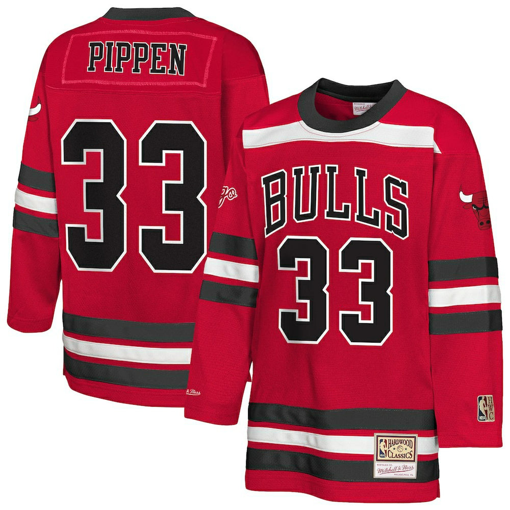 Scottie Pippen Chicago Bulls Youth Maxxed Out 2.0 Fashion Hockey Jersey Red - Mitchell & Ness
