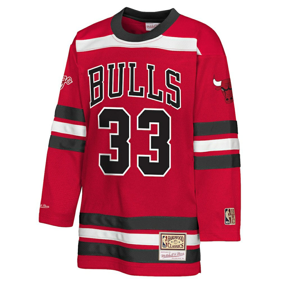 Scottie Pippen Chicago Bulls Youth Maxxed Out 2.0 Fashion Hockey Jersey Red - Mitchell & Ness