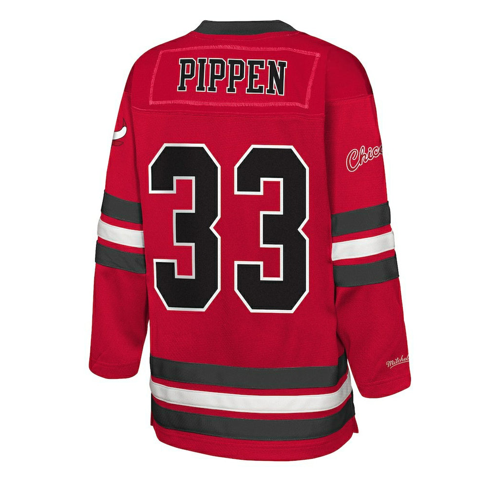 Scottie Pippen Chicago Bulls Youth Maxxed Out 2.0 Fashion Hockey Jersey Red - Mitchell & Ness