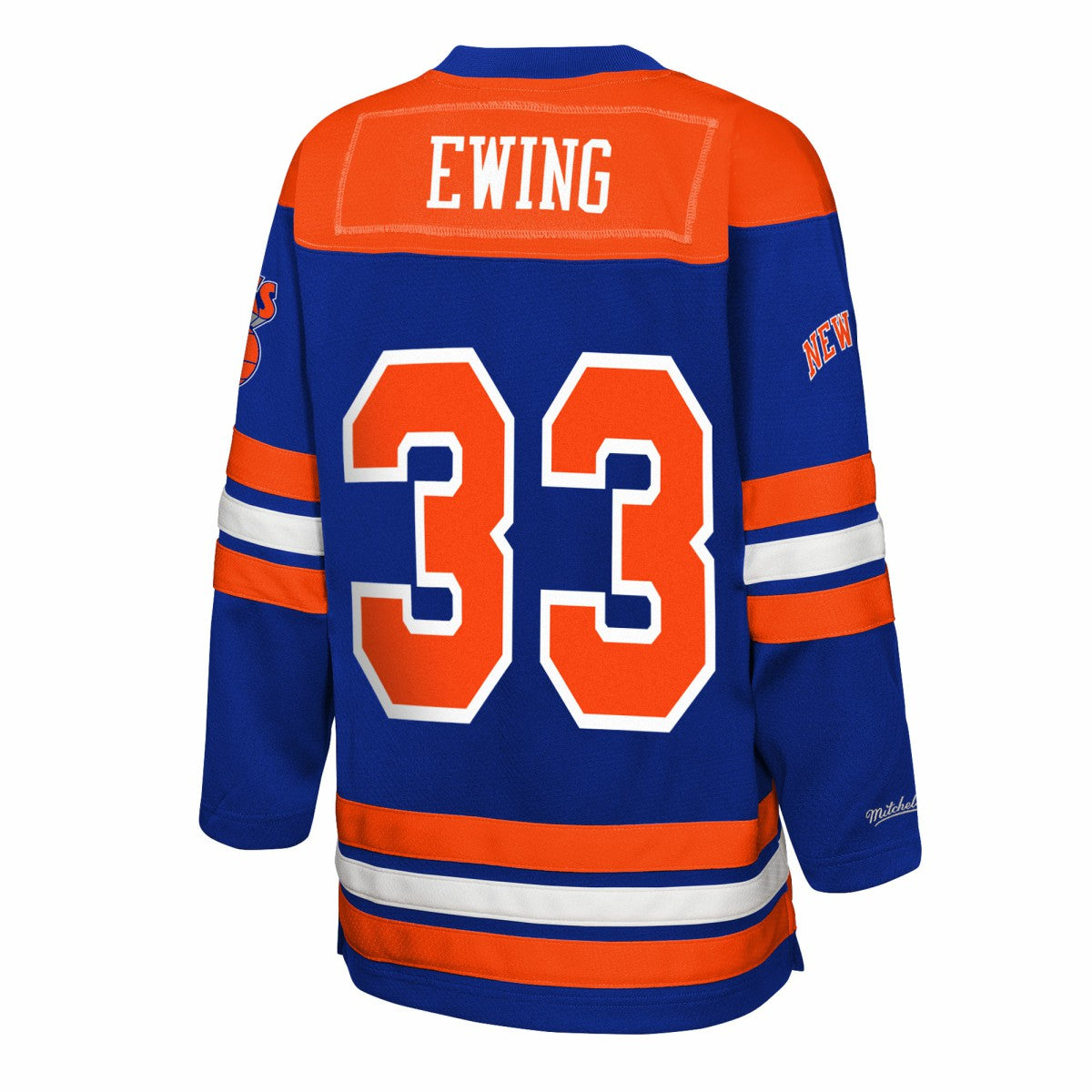 Patrick Ewing New York Knicks Youth Maxxed Out 2.0 Fashion Hockey Jersey Blue - Mitchell & Ness