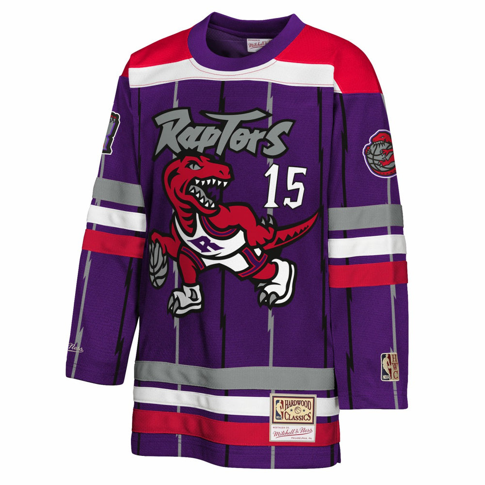 Vince Carter Toronto Raptors Youth Maxxed Out 2.0 Fashion Hockey Jersey Purple - Mitchell & Ness