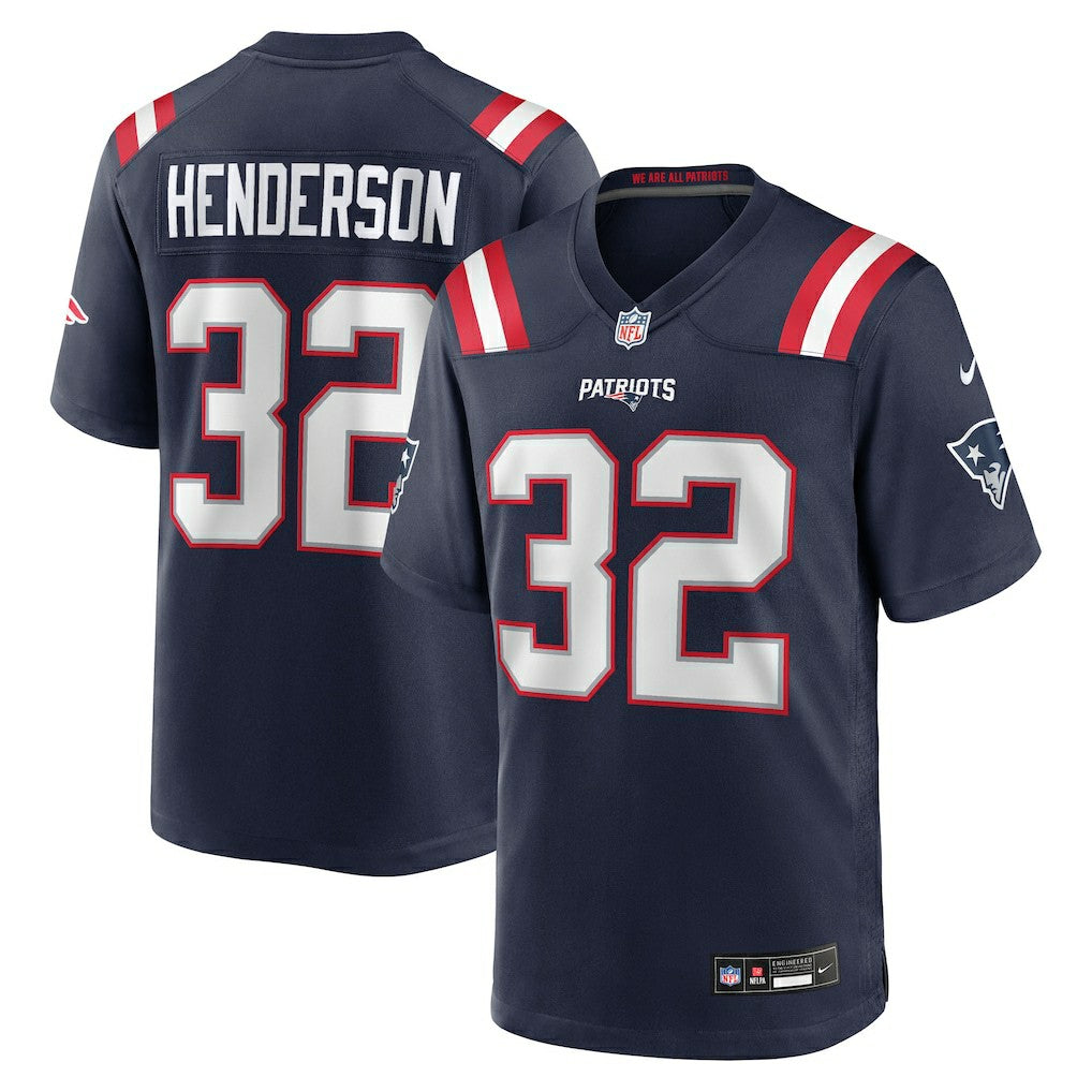 TreVeyon Henderson New England Patriots 2025 NFL Draft Game Jersey - Navy Jerseys