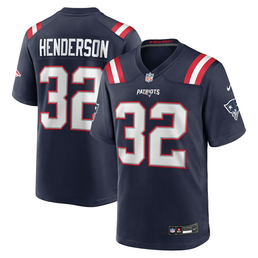 TreVeyon Henderson New England Patriots 2025 NFL Draft Game Jersey - Navy Jerseys