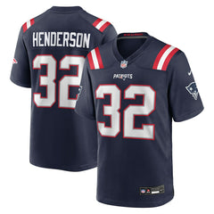 TreVeyon Henderson New England Patriots 2025 NFL Draft Game Jersey - Navy Jerseys