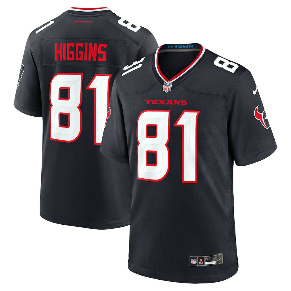 Jayden Higgins Houston Texans Game Jersey - Navy Jerseys