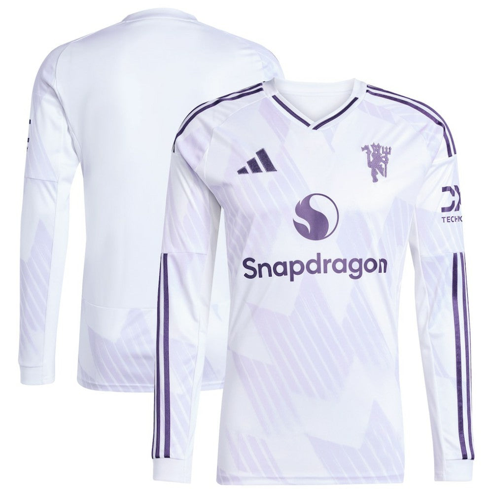 Manchester United 2025/26 Away Replica Long Sleeve Jersey White - Adidas for sale