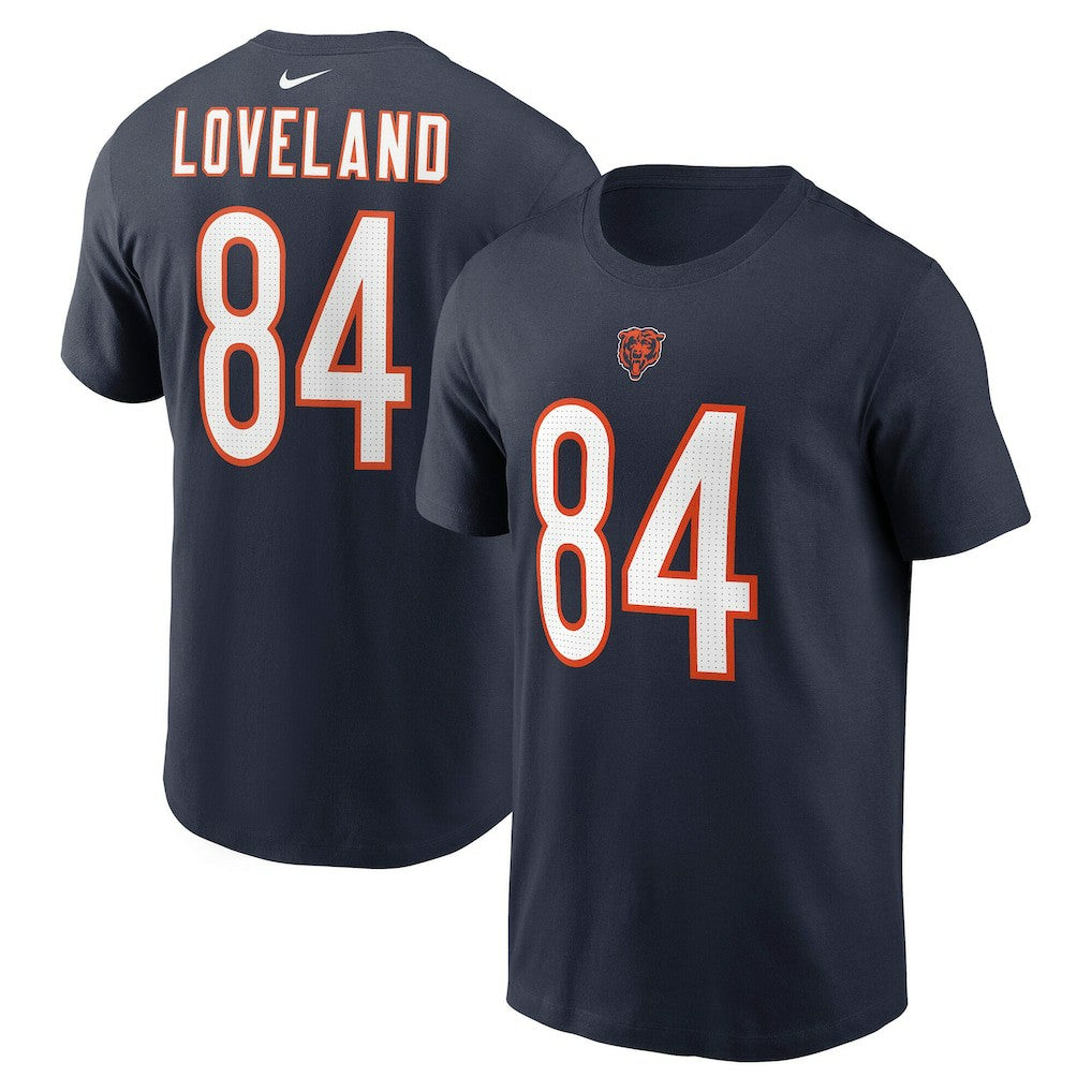 Colston Loveland Chicago Bears Name & Number T-Shirt - Navy T-shirts