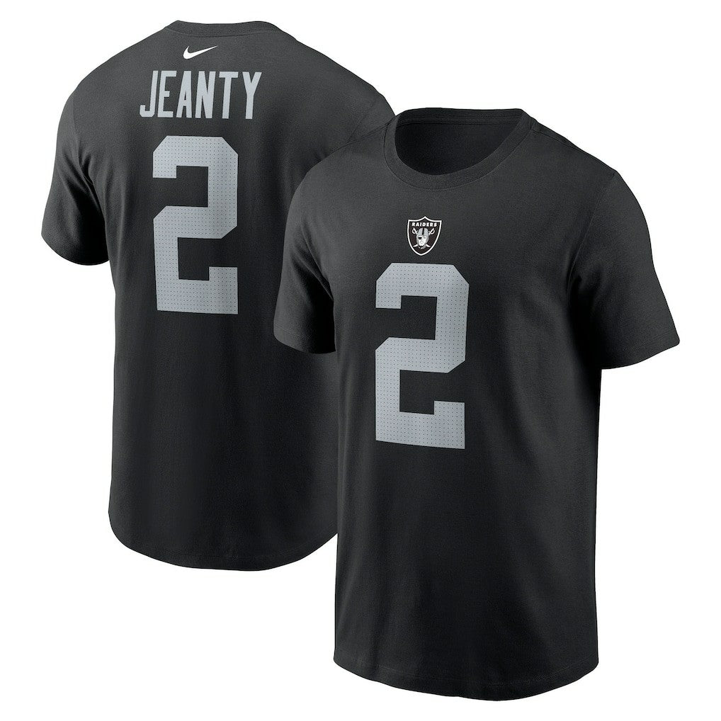 Ashton Jeanty Las Vegas Raiders Name & Number T-Shirt - Black T-shirts