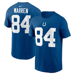 Tyler Warren Indianapolis Colts Name & Number T-Shirt - Royal T-shirts