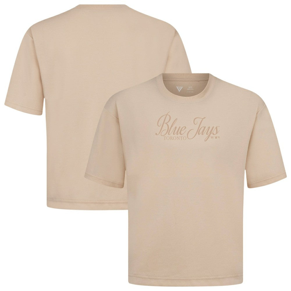 Toronto Blue Jays Levelwear Ethereal Oversized Luxe Signature Knit T-Shirt - Khaki T-shirts