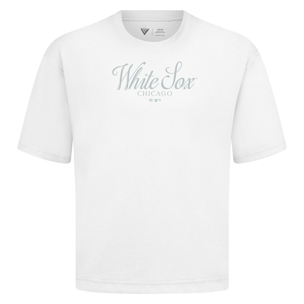Chicago White Sox Levelwear Ethereal Oversized Luxe Signature Knit T-Shirt - White T-shirts