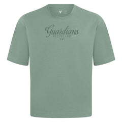 Cleveland Guardians Levelwear Ethereal Oversized Luxe Signature Knit T-Shirt - Green T-shirts
