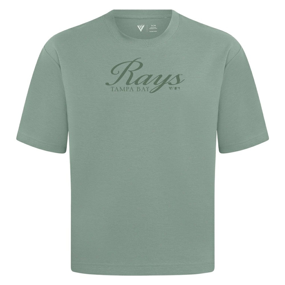 Tampa Bay Rays Levelwear Ethereal Oversized Luxe Signature Knit T-Shirt - Green T-shirts