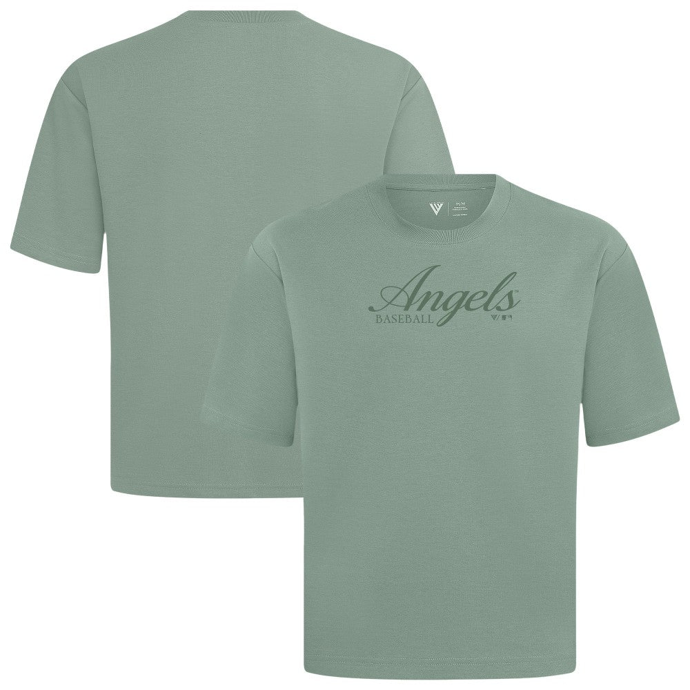 Los Angeles Angels Levelwear Ethereal Oversized Luxe Signature Knit T-Shirt - Green T-shirts