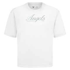 Los Angeles Angels Levelwear Ethereal Oversized Luxe Signature Knit T-Shirt - White T-shirts