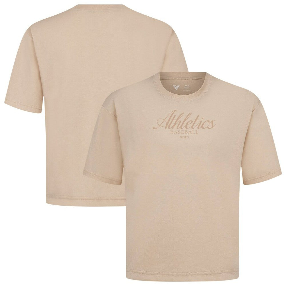 Athletics Levelwear Ethereal Oversized Luxe Signature Knit T-Shirt - Khaki T-shirts