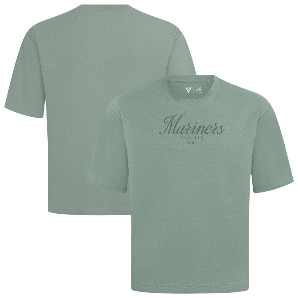 Seattle Mariners Levelwear Ethereal Oversized Luxe Signature Knit T-Shirt - Green T-shirts