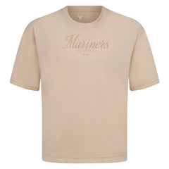Seattle Mariners Levelwear Ethereal Oversized Luxe Signature Knit T-Shirt - Khaki T-shirts