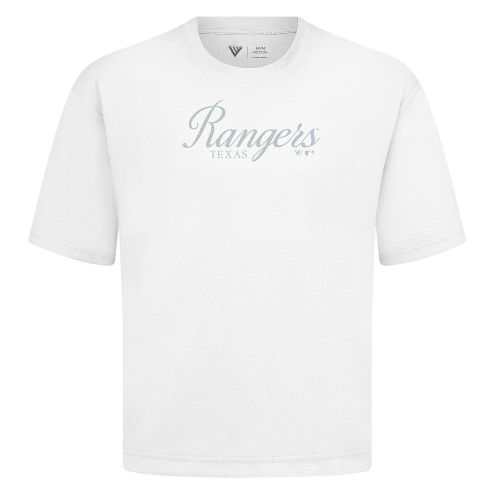 Texas Rangers Levelwear Ethereal Oversized Luxe Signature Knit T-Shirt - White T-shirts
