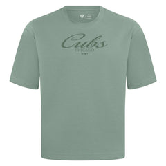 Chicago Cubs Levelwear Ethereal Oversized Luxe Signature Knit T-Shirt - Green T-shirts