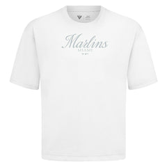 Miami Marlins Levelwear Ethereal Oversized Luxe Signature Knit T-Shirt - White T-shirts