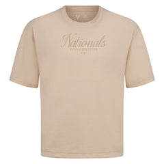 Washington Nationals Levelwear Ethereal Oversized Luxe Signature Knit T-Shirt - Khaki T-shirts