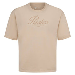 Pittsburgh Pirates Levelwear Ethereal Oversized Luxe Signature Knit T-Shirt - Khaki T-shirts