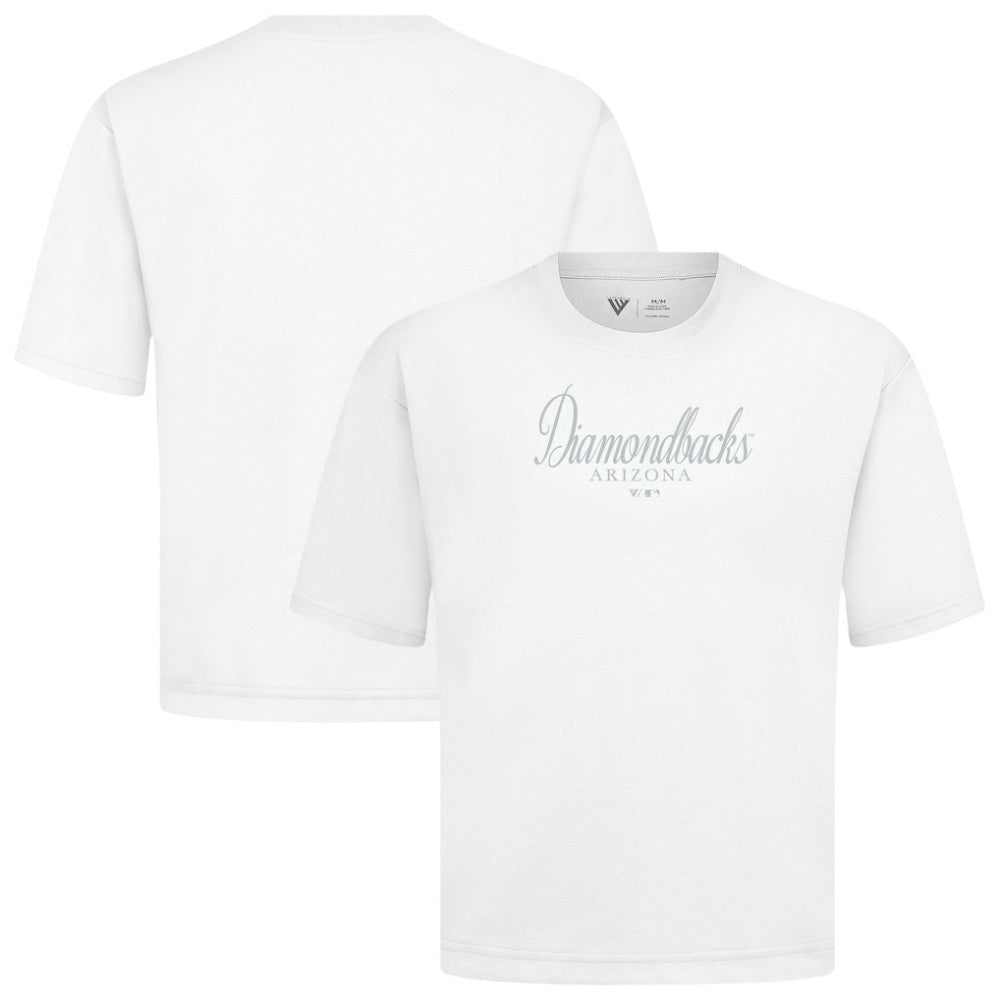 Arizona Diamondbacks Levelwear Ethereal Oversized Luxe Signature Knit T-Shirt - White T-shirts