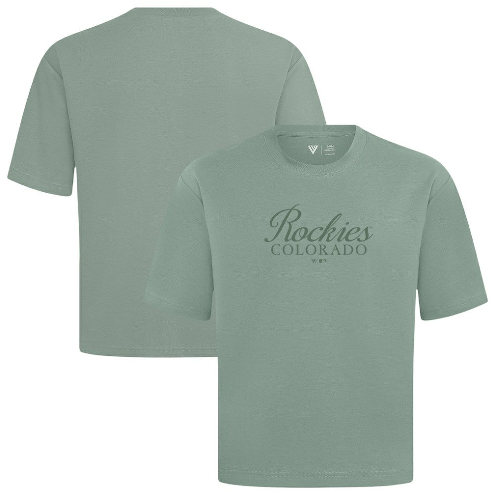 Colorado Rockies Levelwear Ethereal Oversized Luxe Signature Knit T-Shirt - Green T-shirts