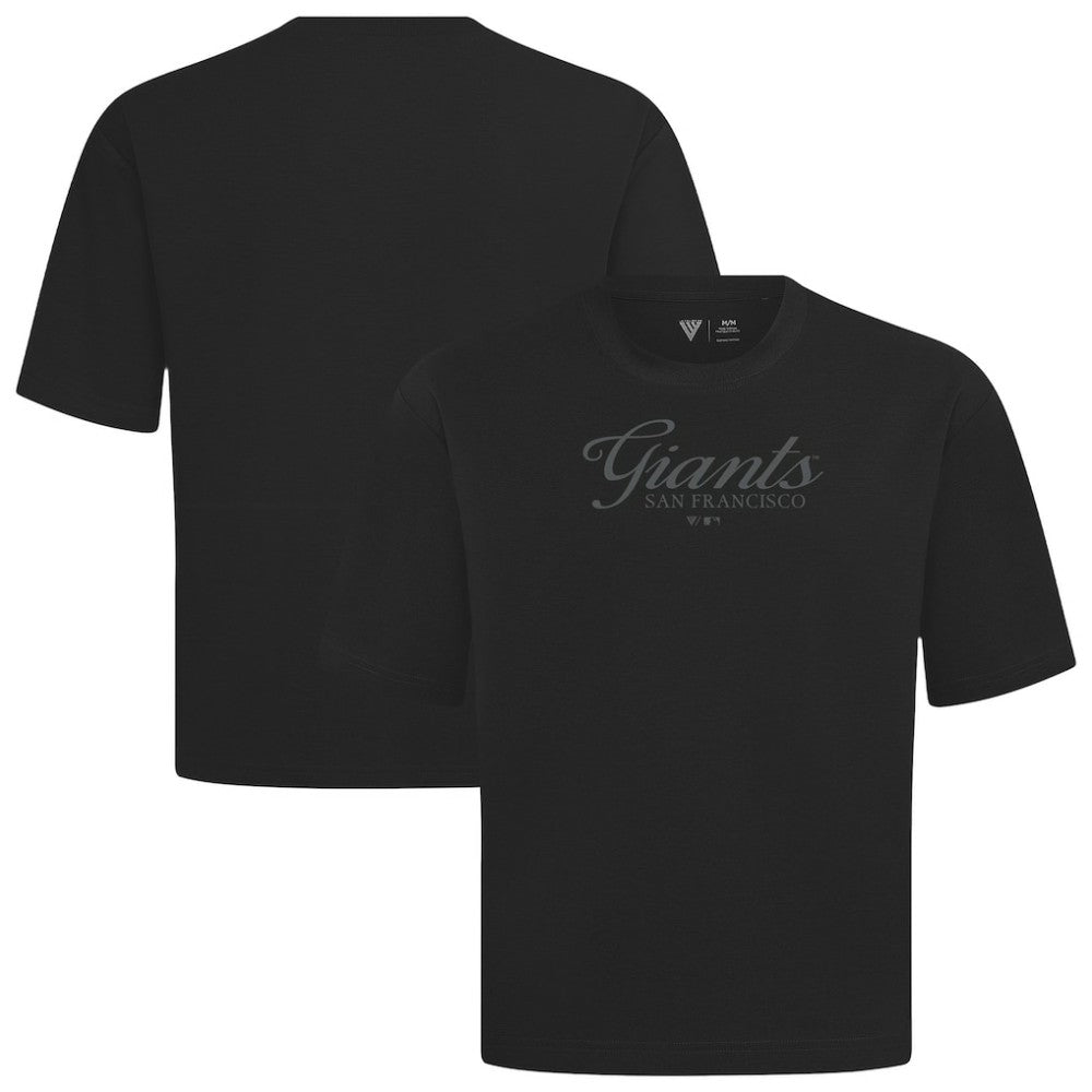 San Francisco Giants Levelwear Ethereal Oversized Luxe Signature Knit T-Shirt - Black T-shirts