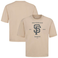 San Francisco Giants Levelwear Crossway Oversized Luxe Signature Knit T-Shirt - Khaki T-shirts