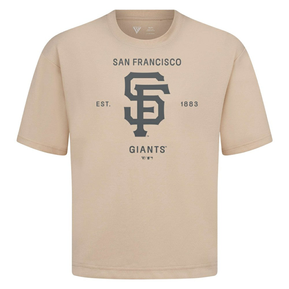 San Francisco Giants Levelwear Crossway Oversized Luxe Signature Knit T-Shirt - Khaki T-shirts